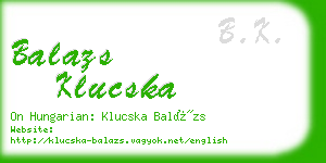 balazs klucska business card